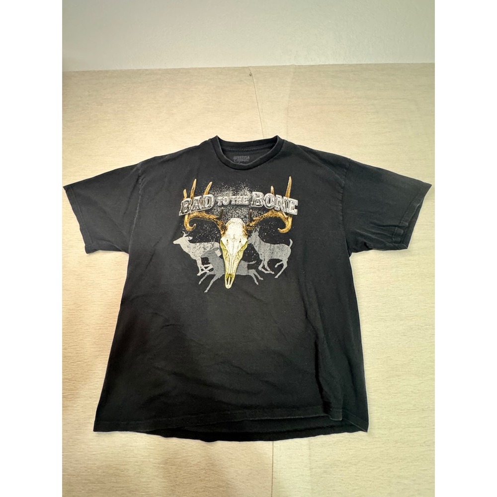 Lifestyle Legends Bad to the Bone Deer Skull Graphic T-Shirt Black XXL